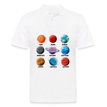 Fusée spatiale cosmos astronomie de type planète - Polo Homme - blanc - Devant - Kai (181cm)