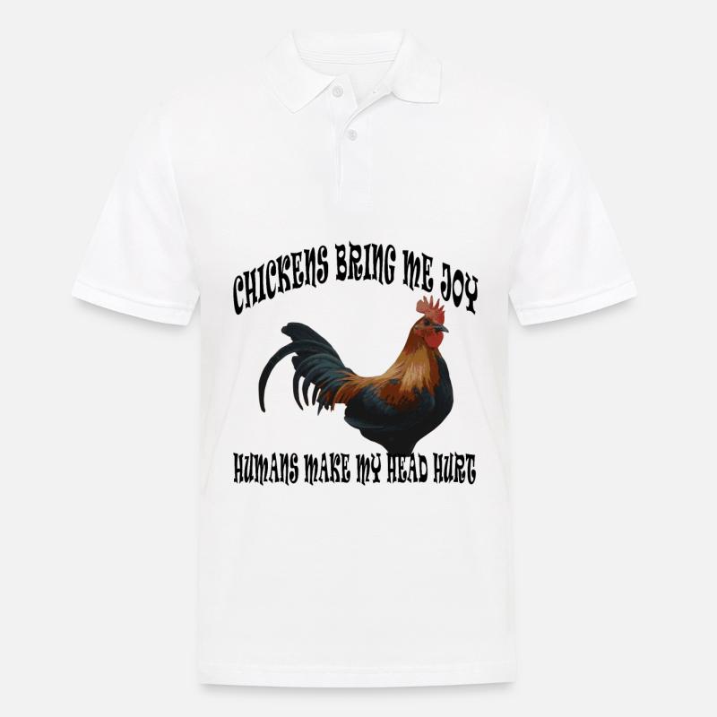 Huhn oder Hahn - Männer Poloshirt - Weiß