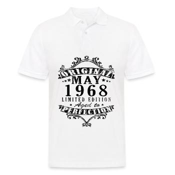 Mai 1968. Anniversaire Mai 1968. Don Mai 1968. - Polo Homme - blanc - Devant - Kai (181cm)