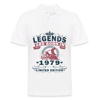Vintage 1979 Retro Motorrad Geburtstagsgeschenk - Männer Poloshirt - Weiß - Vorne - Kai (181cm)