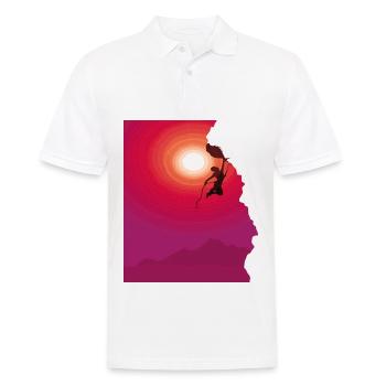 Cadeau d'alpinisme au lever du soleil - Polo Homme - blanc - Devant - Kai (181cm)
