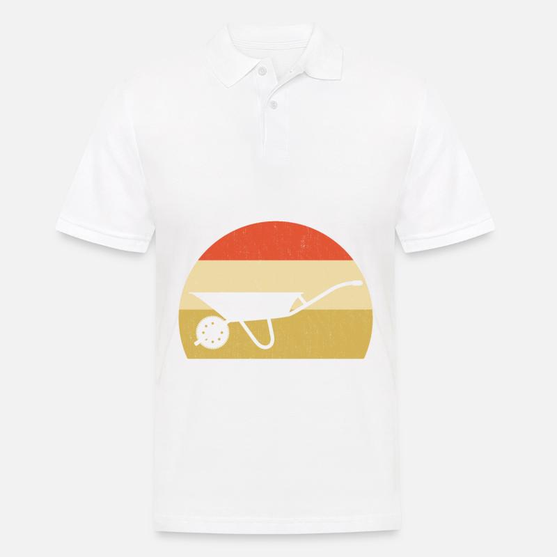 Schubkarre Retro Garten Geschenk - Männer Poloshirt - Weiß