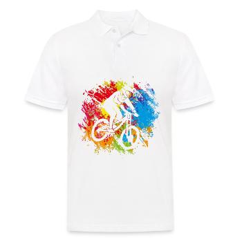 Bicycle MTB - Men's Polo Shirt - white - Front - Kai (181cm)
