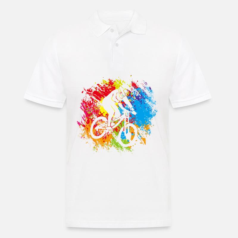 Fahrrad MTB - Männer Poloshirt - Weiß