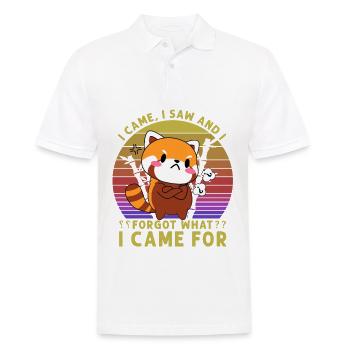 I came I saw and I forgot what I came for - Männer Poloshirt - Weiß - Vorne - Kai (181cm)