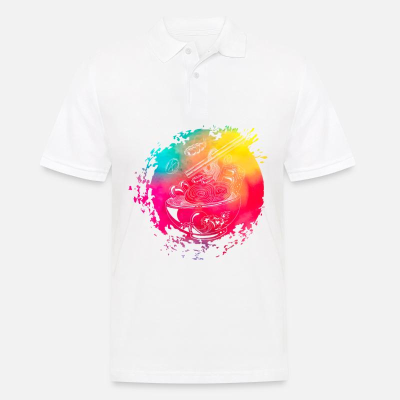 Ramen Retro - Männer Poloshirt - Weiß