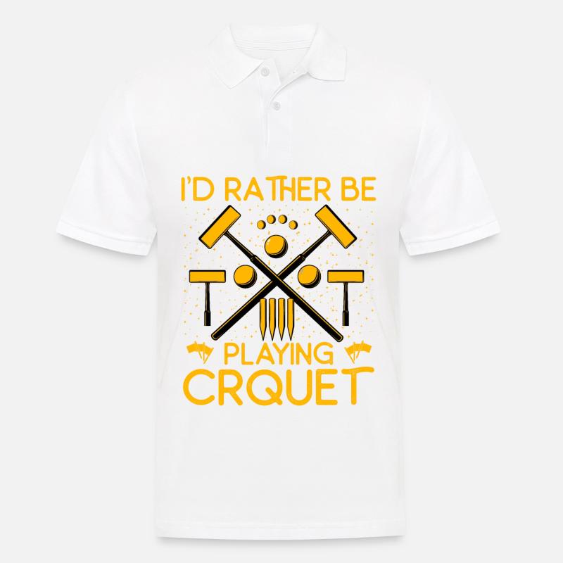 I'd rather be playing Croquet - Männer Poloshirt - Weiß