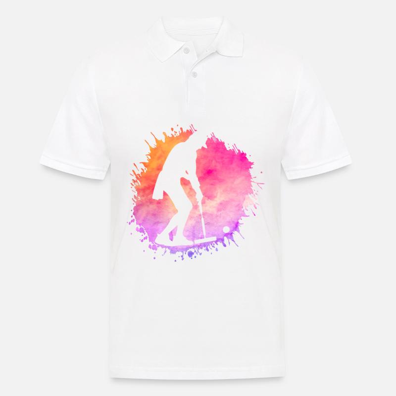 Krocket Retro - Männer Poloshirt - Weiß