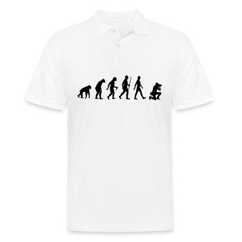 Evolution Fotograf Geschenk Mensch Affe Fotografie - Männer Poloshirt - Weiß - Vorne - Kai (181cm)