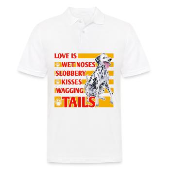 Love is wet noses slobbery kisses wagging tails - Men's Polo Shirt - white - Front - Kai (181cm)