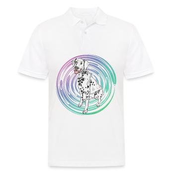 Dalmatien Rétro - Polo Homme - blanc - Devant - Kai (181cm)