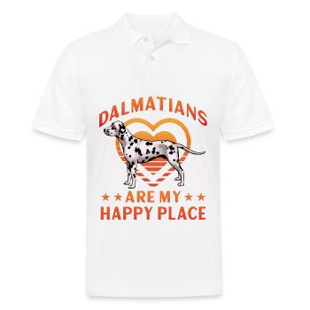 Les dalmatiens sont mon endroit heureux - Polo Homme - blanc - Devant - Kai (181cm)