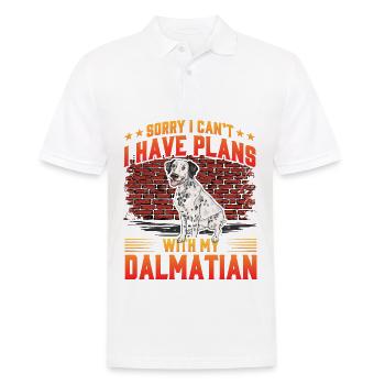Désolé je ne peux pas j’ai des projets avec mon dalmatien - Polo Homme - blanc - Devant - Kai (181cm)