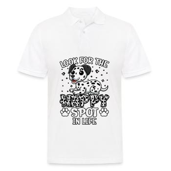 Look for the happy spot in life - Männer Poloshirt - Weiß - Vorne - Kai (181cm)