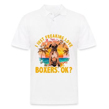 I just freaking love Boxers, ok? - Männer Poloshirt - Weiß - Vorne - Kai (181cm)