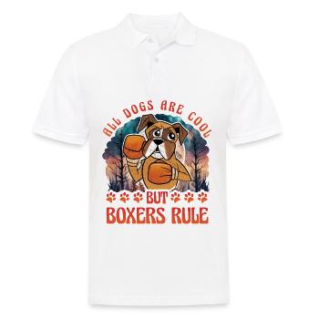 Tous les chiens sont cool mais les boxeurs règnent - Polo Homme - blanc - Devant - Kai (181cm)