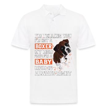 Boxer Baby Boxer Mom - Men's Polo Shirt - white - Front - Kai (181cm)