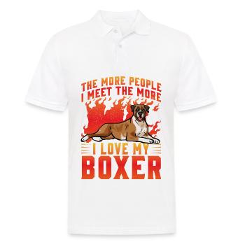 The more People I meet the more I love my Boxer - Men's Polo Shirt - white - Front - Kai (181cm)