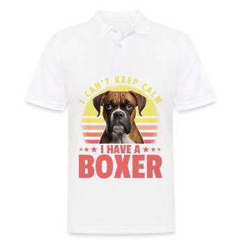 Je n’arrive pas à rester calme J’ai un Boxer - Polo Homme - blanc - Devant - Kai (181cm)