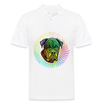 Boxer Retro - Männer Poloshirt - Weiß - Vorne - Kai (181cm)