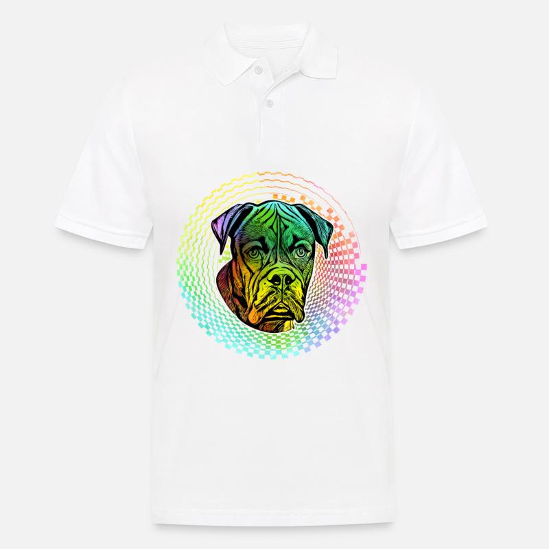 Boxer Retro - Männer Poloshirt - Weiß
