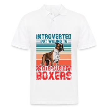 Introverted but willing to discuss Boxers - Men's Polo Shirt - white - Front - Kai (181cm)