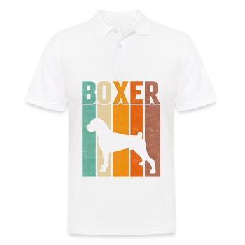 Boxer Retro - Männer Poloshirt - Weiß - Vorne - Kai (181cm)