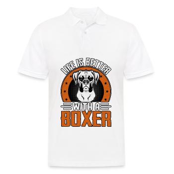 La vie est meilleure avec un boxeur - Polo Homme - blanc - Devant - Kai (181cm)