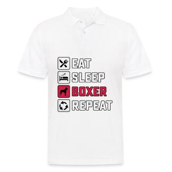 Eat Sleep Boxer Repeat - Men's Polo Shirt - white - Front - Kai (181cm)