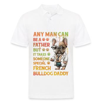 Bouledogue français Daddy Drôle de dicton - Polo Homme - blanc - Devant - Kai (181cm)