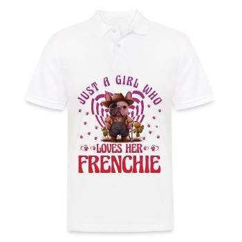 Juste une fille qui aime son bouledogue Frenchie - Polo Homme - blanc - Devant - Kai (181cm)