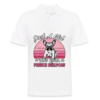 Juste une fille qui aime les bouledogues français - Polo Homme - blanc - Devant - Kai (181cm)
