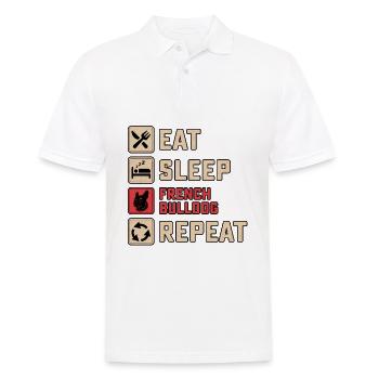 Eat Sleep French Bulldog - Men's Polo Shirt - white - Front - Kai (181cm)