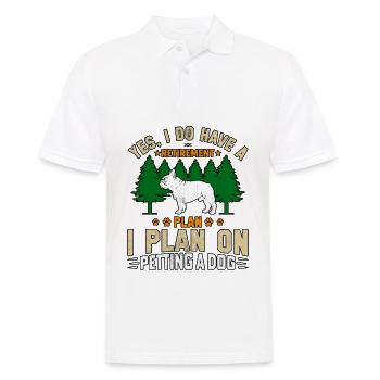 I do have a retirement plan plan on petting a dog - Männer Poloshirt - Weiß - Vorne - Kai (181cm)