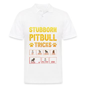 Stubborn pitbull tricks - Men's Polo Shirt - white - Front - Kai (181cm)