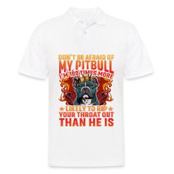 Pitbull drôle de dicton - Polo Homme - blanc - Devant - Kai (181cm)