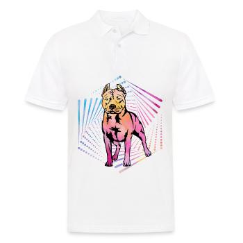 Pitbull Rétro - Polo Homme - blanc - Devant - Kai (181cm)