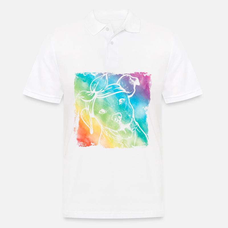 Pitbull Retro - Männer Poloshirt - Weiß