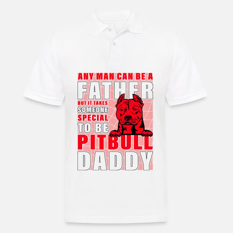 Pitbull Father Daddy - Männer Poloshirt - Weiß