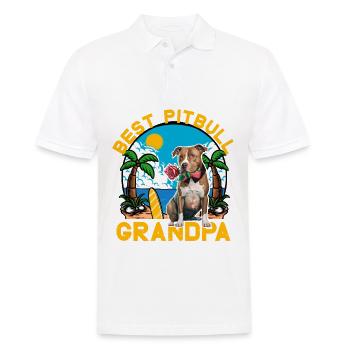Meilleur grand-père Pitbull - Polo Homme - blanc - Devant - Kai (181cm)