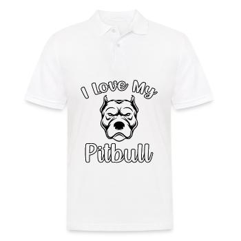 I love my pitbull - Männer Poloshirt - Weiß - Vorne - Kai (181cm)