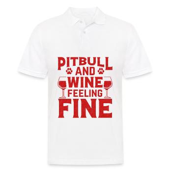 Pitbull et vin se sentent bien - Polo Homme - blanc - Devant - Kai (181cm)
