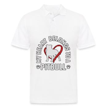 Mon cœur appartient à un pitbull - Polo Homme - blanc - Devant - Kai (181cm)