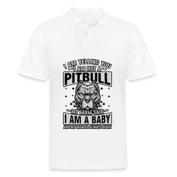Je te dis pitbull ma mère a dit que je suis un bébé - Polo Homme - blanc - Devant - Kai (181cm)