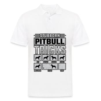Stubborn pitbull tricks - Männer Poloshirt - Weiß - Vorne - Kai (181cm)
