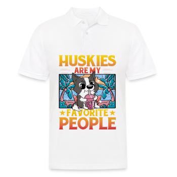 Les Huskies sont mes personnes préférées - Polo Homme - blanc - Devant - Kai (181cm)