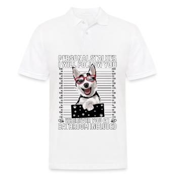 Husky Stalker Lustiger Spruch - Männer Poloshirt - Weiß - Vorne - Kai (181cm)