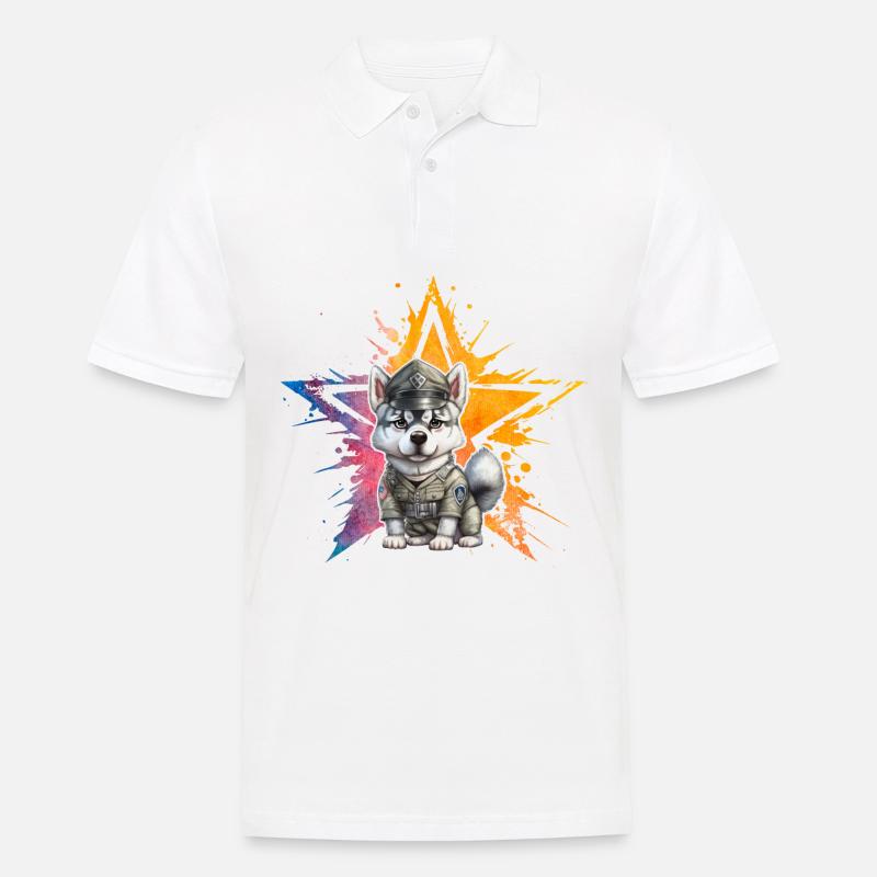 Husky - Männer Poloshirt - Weiß