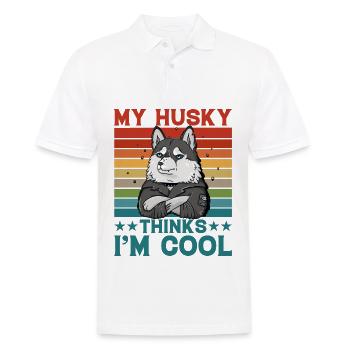 Mon Husky pense que je suis cool - Polo Homme - blanc - Devant - Kai (181cm)