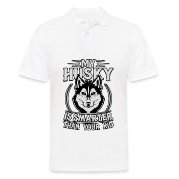 Mon husky est plus intelligent que votre enfant - Polo Homme - blanc - Devant - Kai (181cm)